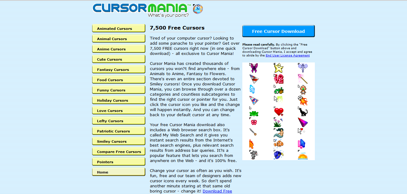 Free cursor mania animated cursors